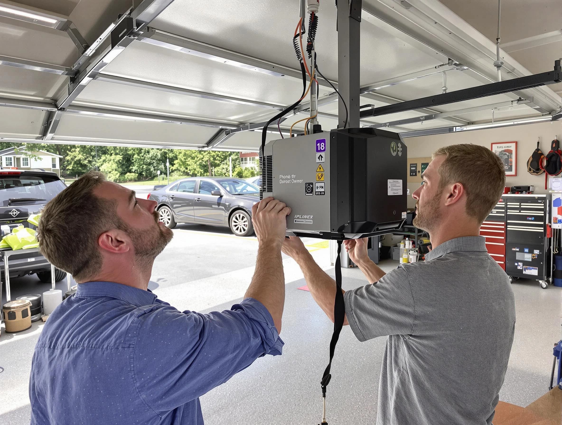 Tolleson Garage Door Repair technician installing garage door opener in Tolleson