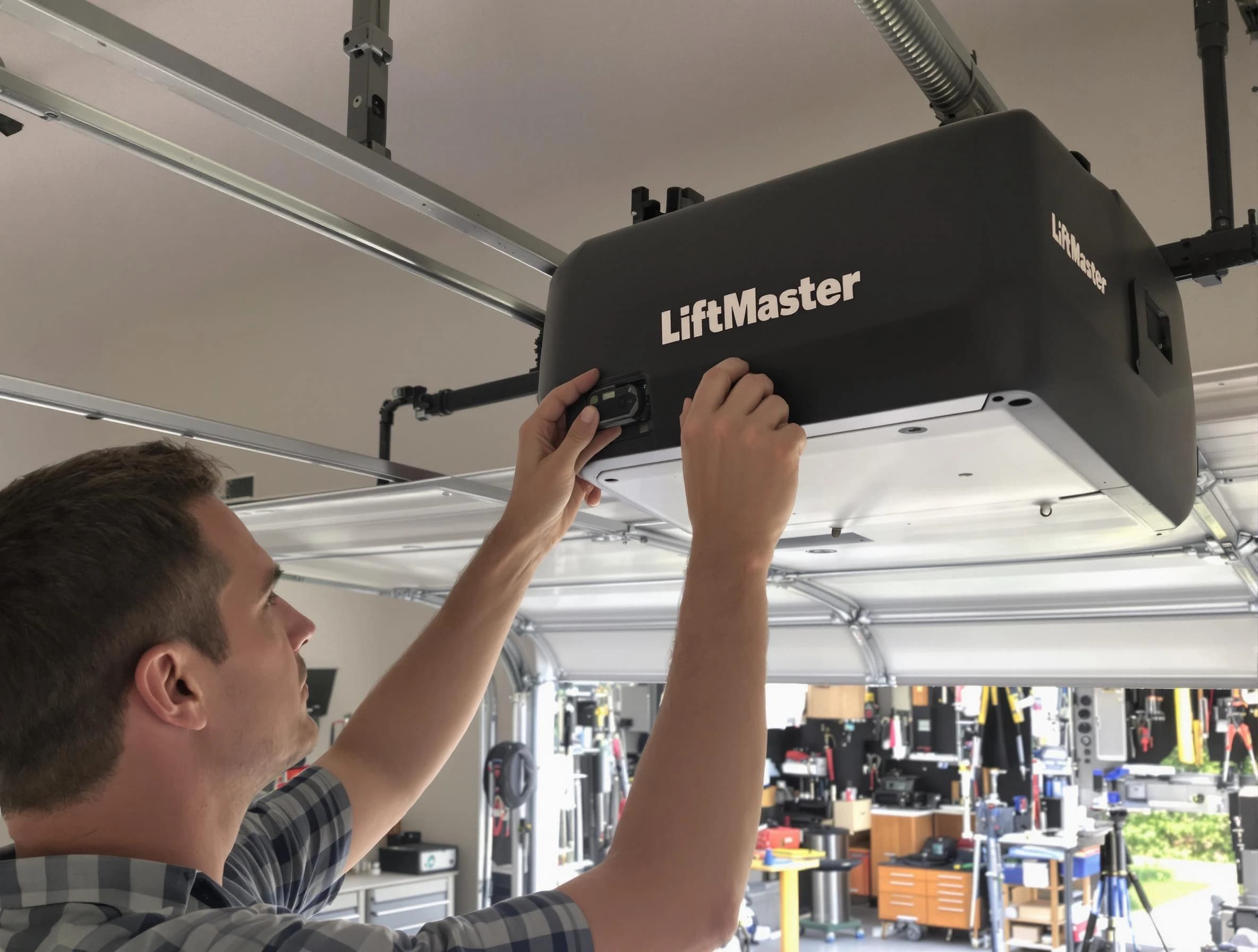 Tolleson Garage Door Repair technician repairing garage door opener in Tolleson