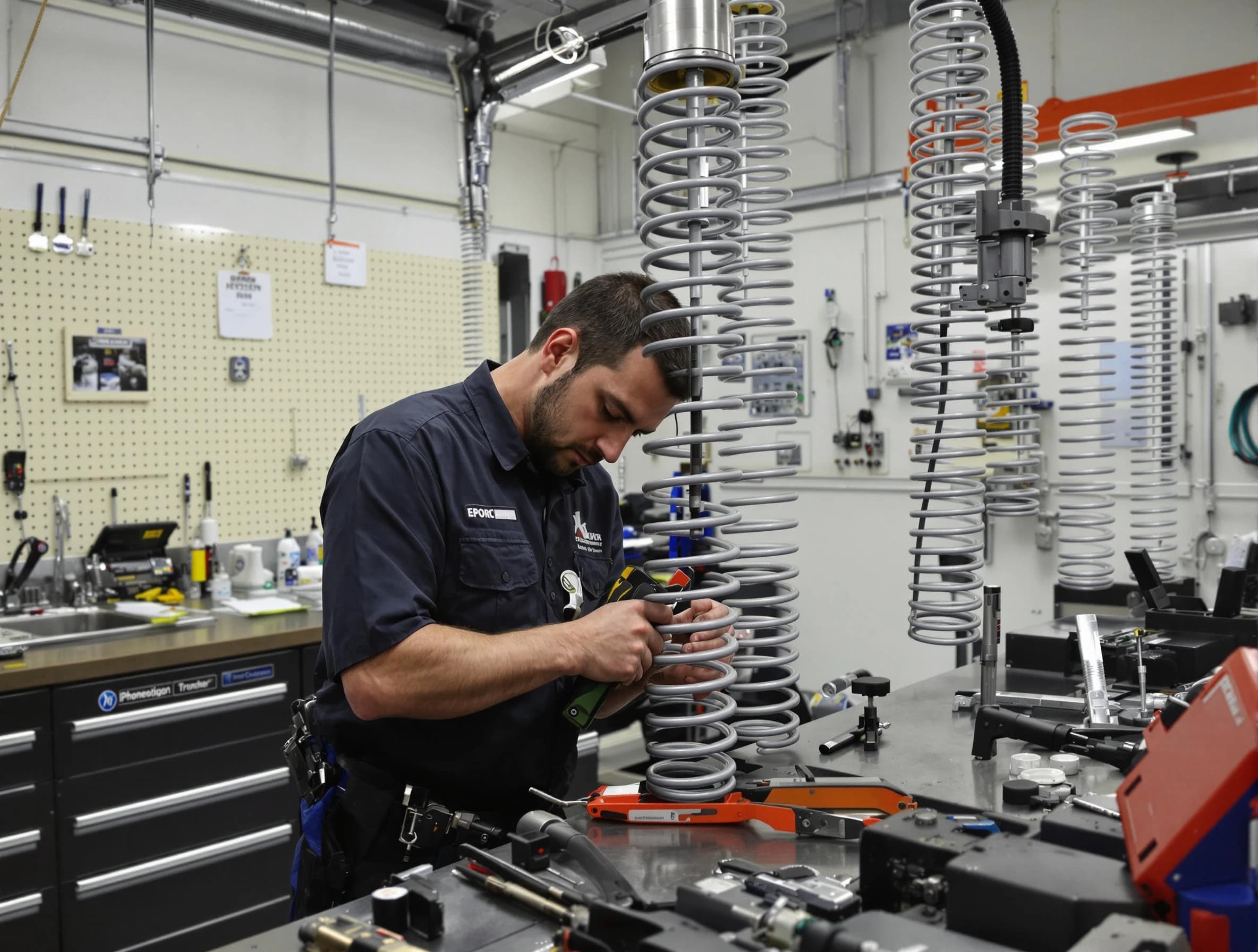 Tolleson Garage Door Repair technician performing spring repair in Tolleson