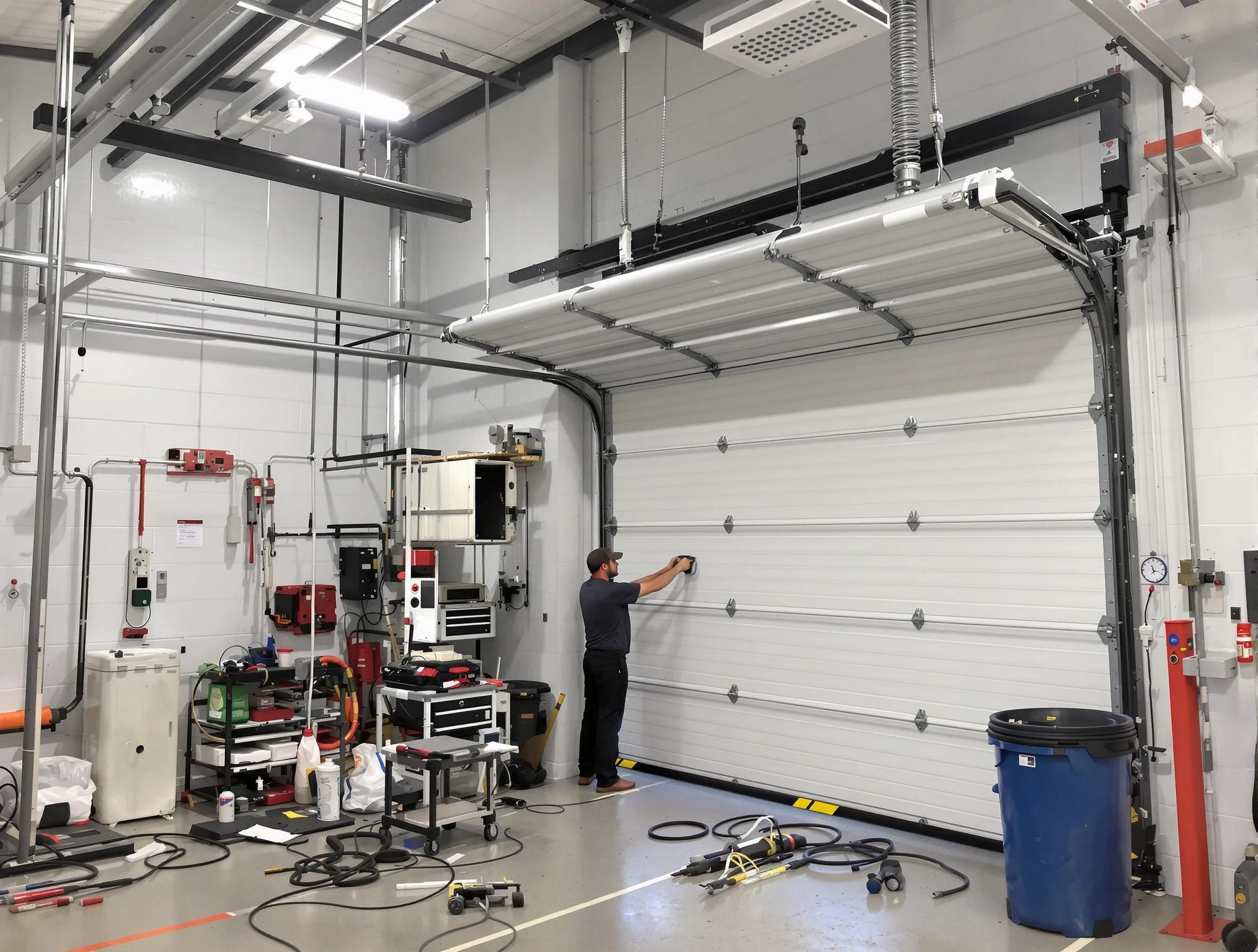 Tolleson Garage Door Repair certified technician performing commercial door repair at a Tolleson business facility