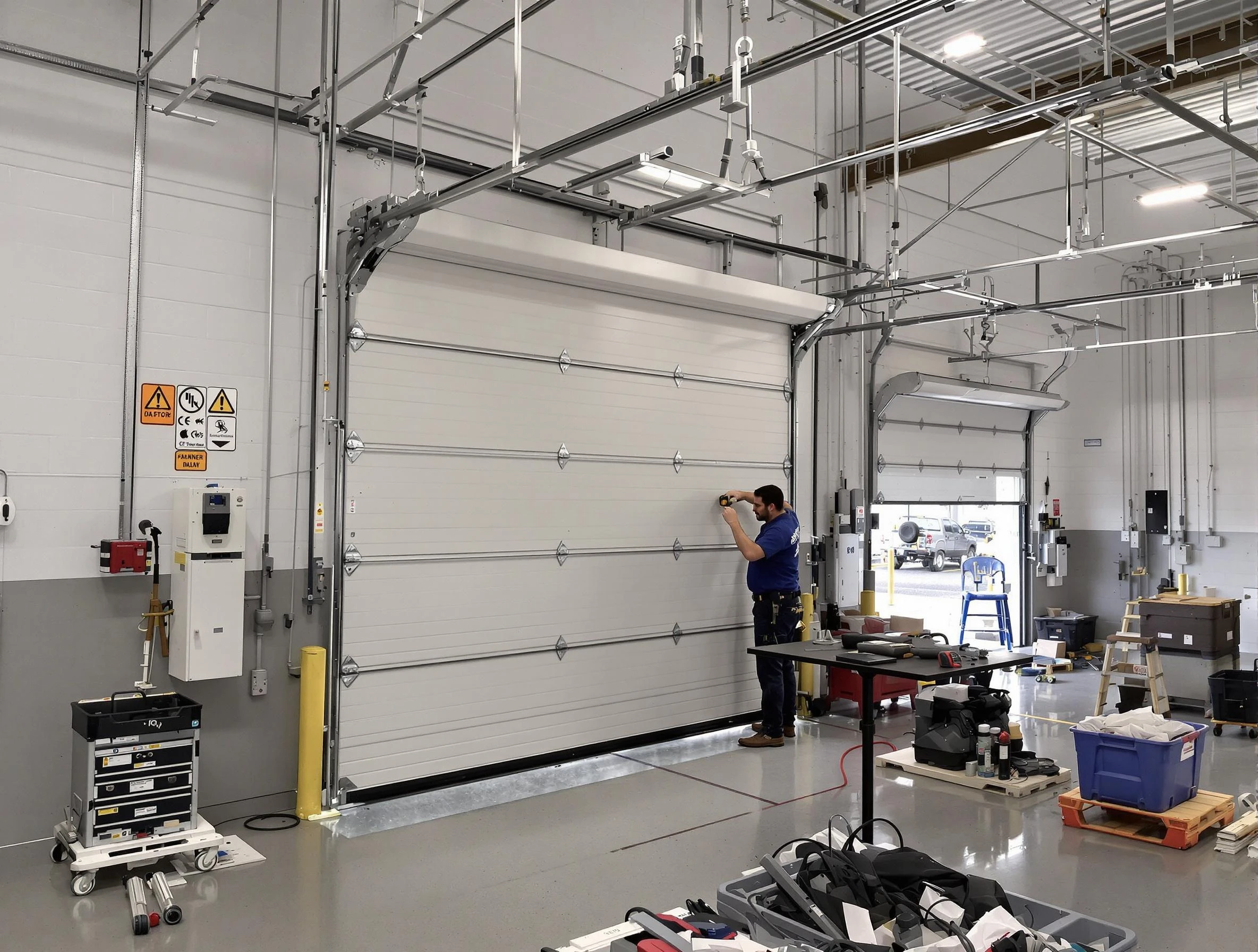 Commercial garage door repair being performed by Tolleson Garage Door Repair expert in Tolleson