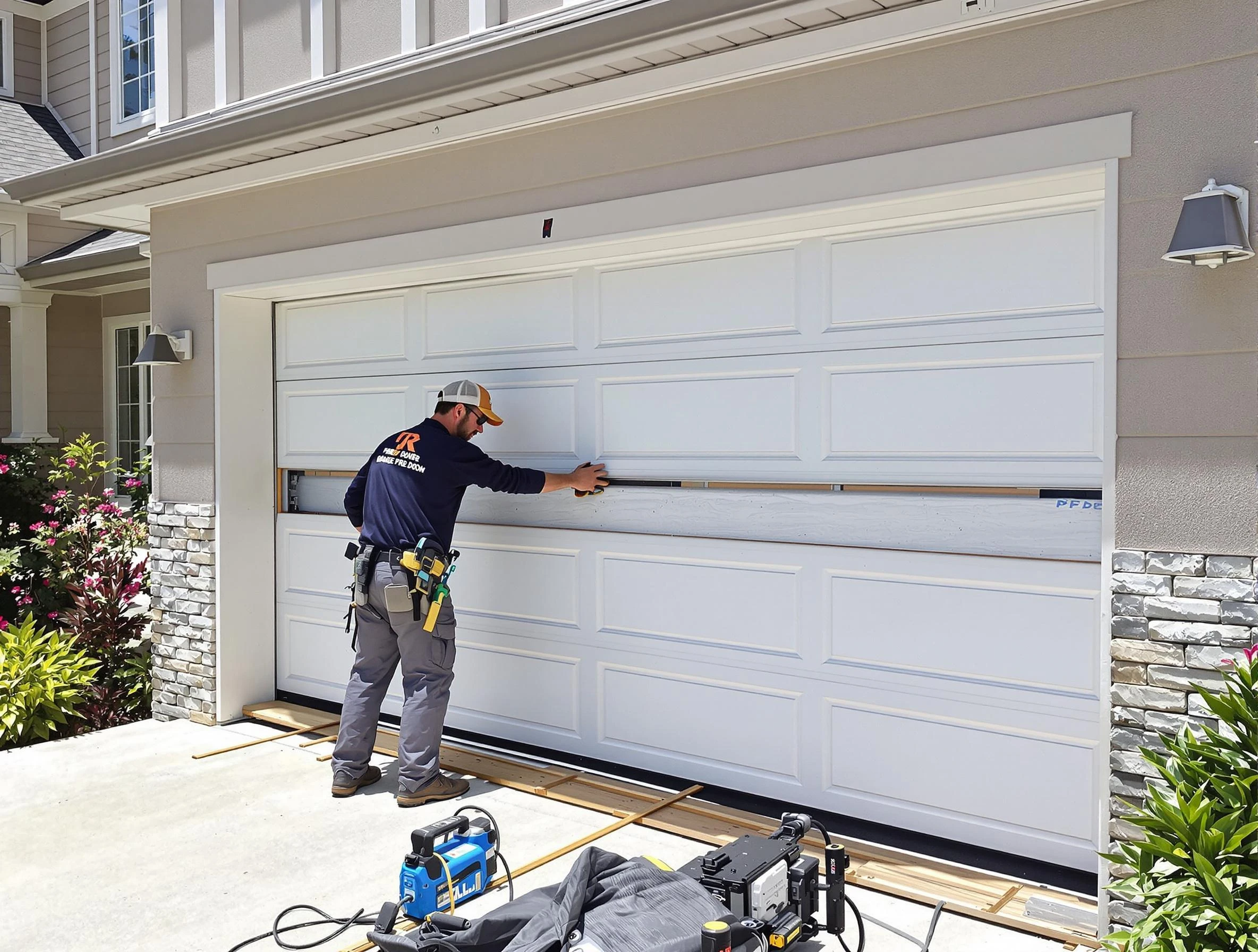 Tolleson Garage Door Repair team performing complete garage door replacement at Tolleson residence